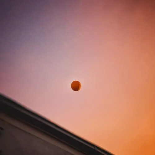 half orange,spherion,orange sky,red sun,globular,ballon,Photography,General,Cinematic