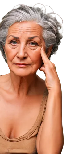 Elderly person, wrinkled face, aged skin, deep facial lines, forehead wrinkles, eye bags, nose bridge, thin lips, silver hair, messy hairstyle, worn-out expression, close-up shot, soft focus, warm lig