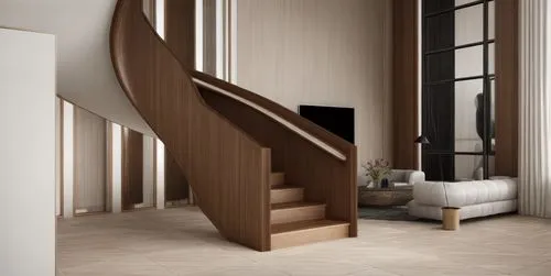 wooden stair railing,wooden stairs,winding staircase,staircase,outside staircase,circular staircase,stair,stairwell,stairs,banister,hallway space,interior modern design,stairway,laminated wood,spiral stairs,room divider,spiral staircase,wood flooring,loft,archidaily,Interior Design,Living room,Modern,German Modern Luxury