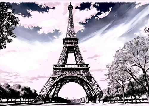 paris clip art,french digital background,the eiffel tower,eiffel,eifel,eiffel tower french,pariz,eiffel tower,parigi,paree,universal exhibition of paris,minar,paris,parisii,champ de mars,watercolor paris,eurotower,bomarc,paris - london,chaillot,Illustration,Black and White,Black and White 30