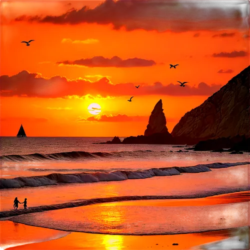 etretat,piha,coast sunset,sunrise beach,ballybunion,bossiney,sunset beach,cliffs of etretat,algarve,beautiful beaches,sand art,normandy,golden sands,sunset,rousse,orange sky,tramonto,beautiful beach,sundown,seascape,Conceptual Art,Sci-Fi,Sci-Fi 13