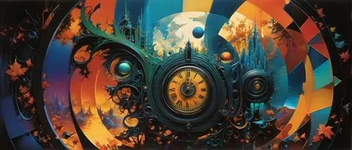 time spiral,clockmaker,technosphere,psychonauts,majora,clockworks,astronomical clock,psytrance,cosmic eye,alethiometer,transistor,karchner,timescape,resonator,wheatley,perpetuum,protoplasmic,heliosphere,cosmosphere,flow of time,Conceptual Art,Sci-Fi,Sci-Fi 01