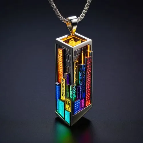 dichroic,chakra square,diamond pendant,pentaprism,bismuth crystal,pendant,Conceptual Art,Sci-Fi,Sci-Fi 26