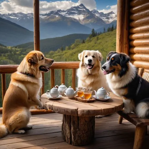 bernese highlands,st bernard outdoor,teatime,newfoundlands,three dogs,dog cafe,goldens,breakfast outside,tea party,bernese oberland,tea time,alfresco,three friends,bernese,afternoon tea,st bernard,picnics,labradors,breakfast table,picnic,Photography,General,Natural