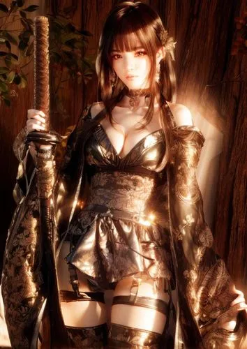 gentiana,knight armor,female warrior,swordswoman,fantasy warrior,knight festival,paladin,luminous,fire angel,armor,metallic,light effects,cuirass,armour,game character,katana,armored,poker primrose,warrior pose,metallic feel