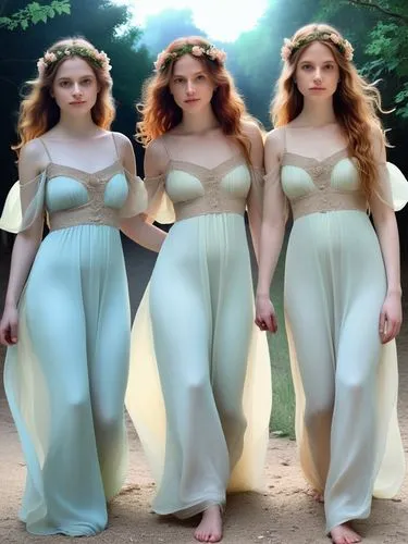 In this magical and epic world, three graces. They all enchant the viewer with their sweet fragrance, the beauty of true femininity, the beauty of simplicity, the beauty of simplicity and the beauty o