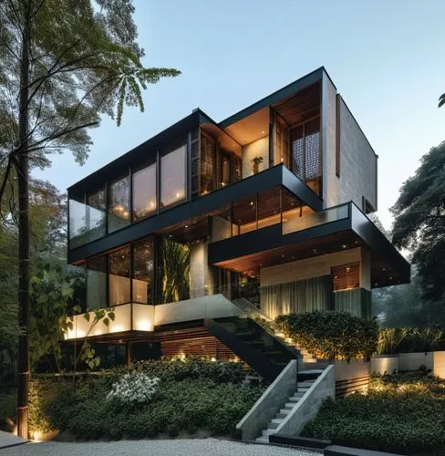 FACADE HOUSE, ALL BLACK THEME, BLACK CLADDING, 4K ULTRA REALISTIC, ,modern house,modern architecture,seidler,cubic house,cube house,cantilevered,dunes house,cantilevers,contemporary,wahroonga,forest h