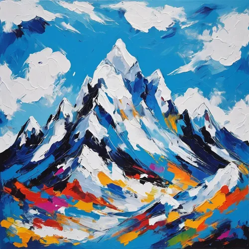 himalaya,mountain scene,himalayas,mountains,himalayan,eiger,mountain landscape,mountain tundra,denali,blue painting,snowy peaks,high mountains,moutains,snow mountains,mountain,mountainous landscape,mountain peak,karakoram,mountain range,annapurna,Art,Artistic Painting,Artistic Painting 42