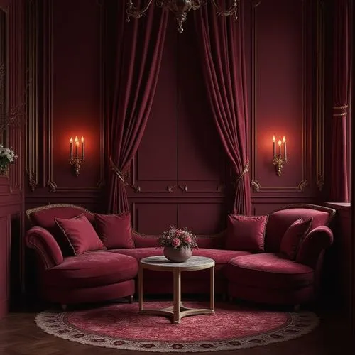 baccarat,schiaparelli,ritzau,bellocchio,sitting room,chaise lounge,royal interior,chateau margaux,mahdavi,ornate room,victorian room,furnishings,fouquet,dark pink in colour,parlour,minotti,chambre,sofa set,sumptuous,rococo,Photography,General,Realistic