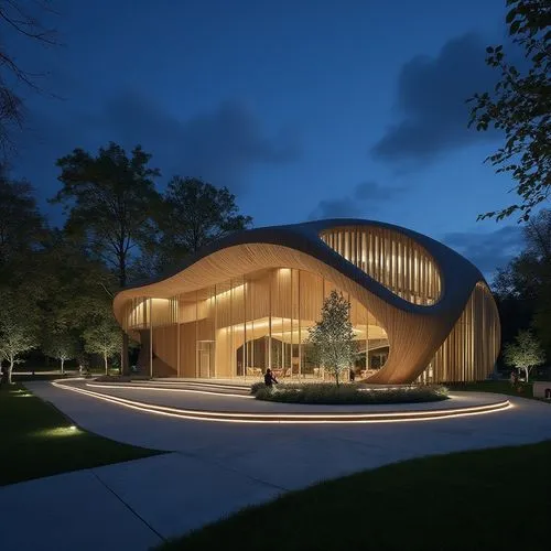  ,an artistic building with curves around the outside,modern architecture,nainoa,timber house,archidaily,contemporary,dunes house