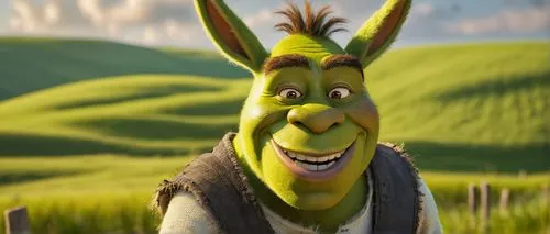 donkey,half donkey,jack rabbit,ogre,dad grass,jackrabbit,donkey of the cotentin,leek,syndrome,tangelo,disney character,bazlama,grass,lavandula,a smile,male character,eye of a donkey,main character,lama,green grass,Art,Classical Oil Painting,Classical Oil Painting 24