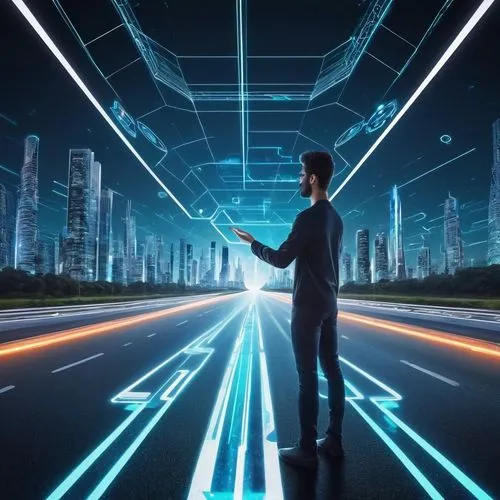 tron,autonomous driving,driverless,superhighways,cybercity,technophobia,Conceptual Art,Sci-Fi,Sci-Fi 10