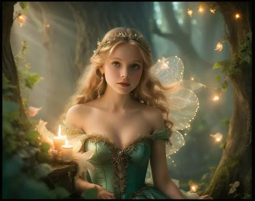 faerie,faery,fairy,fairy queen,tinkerbell,little girl fairy,Illustration,Realistic Fantasy,Realistic Fantasy 02