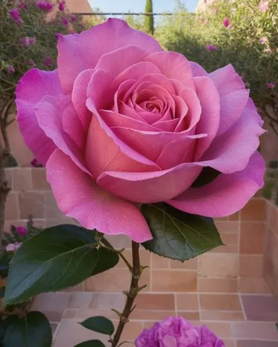 Pink rose with dark colour at the bottom,a purple rose with leaves in a vase,pink rose,romantic rose,bicolored rose,rose plant,bicolor rose,rose pink colors,Photography,General,Natural