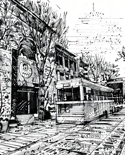 street car,memphis tennessee trolley,trolley train,freight depot,streetcar,train depot,tram,railroad station,tramway,boat yard,ship yard,railroad car,loading dock,bus garage,animal line art,hudson yard,comic style,street scene,trolley bus,trolley,Design Sketch,Design Sketch,Hand-drawn Line Art