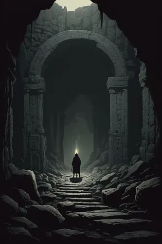 shadowgate,cirith,hall of the fallen,catacombs,underdark,dark world,pilgrimage,hollow way,sundered,nargothrond,crypts,khandaq,undercity,spelunker,elric,underworld,undermountain,the mystical path,theed,dungeons,Illustration,Japanese style,Japanese Style 08