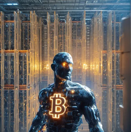 The background reference image that is provided here is a bitcoin mining facility.  In the racks of equipment are thousands of ASIC bitcoin miners.  ASIC bitcoin miners are specialized hardware that m