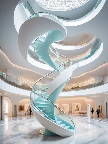 futuristic art museum,spiral staircase,spiral art,winding staircase,spiral,helix,spiralling,floor fountain,kinetic art,guggenheim museum,steel sculpture,dna helix,naum,soumaya museum,arria,circular staircase,revolving light,time spiral,spirally,mobius,Conceptual Art,Fantasy,Fantasy 24