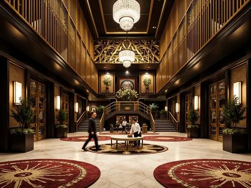 hotel lobby,lobby,luxury hotel,intercontinental,hotel hall,entrance hall,ballroom,hallway,dragon palace hotel,emporium,streamwood,cochere,concierge,venetian hotel,grand hotel,art deco,baccarat,foyer,corridor,shangri