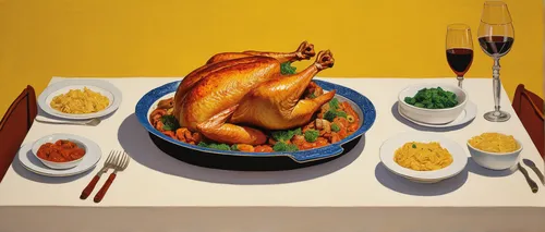 holiday table,roast chicken,cornucopia,thanksgiving table,yellow chicken,thanksgiving dinner,thanksgiving background,food styling,happy thanksgiving,caldo de pollo,roast duck,christmas dinner,roast goose,thanksgiving turkey,food table,holiday food,turkey dinner,chicken dish,arroz con pollo,placemat,Conceptual Art,Daily,Daily 26