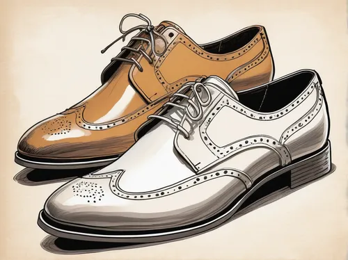 Create a detailed sketch of classic leather shoes in a formal setting.,dress shoe,vintage shoes,formal shoes,shoemaker,cloth shoes,dress shoes,oxford retro shoe,shoemaking,shoe repair,shoes icon,men's