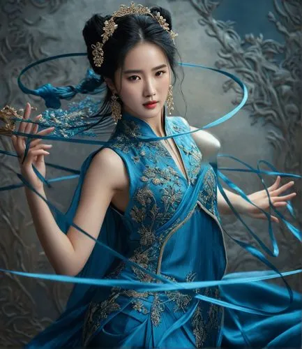 hanfu,asian costume,blue enchantress,jingqian,yifei,xiaofei,Photography,General,Fantasy