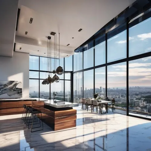 penthouses,modern kitchen,modern kitchen interior,sky apartment,glass wall,interior modern design,kitchen design,modern decor,big kitchen,modern minimalist kitchen,contemporary decor,kitchen interior,skylights,luxury home interior,breakfast room,skyloft,loft,glass panes,countertop,kitchen counter,Illustration,Japanese style,Japanese Style 07