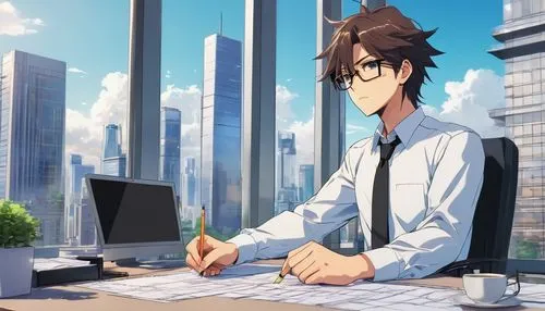 shinra,hachiman,fushimi,salaryman,hashiba,sorokina,shoumatoff,meijin,office worker,okabe,blur office background,skyscraping,hirotaka,kinesis,soichiro,gendo,touma,paperwork,kazuma,eiichi,Illustration,Japanese style,Japanese Style 03