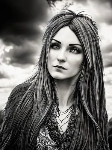 celtic queen,linnet,fantasy portrait,gothic woman,jessamine,gothic portrait,image manipulation,elven,clary,grayscale,portrait background,cheyenne,heroic fantasy,portrait photography,sky rose,celtic wo