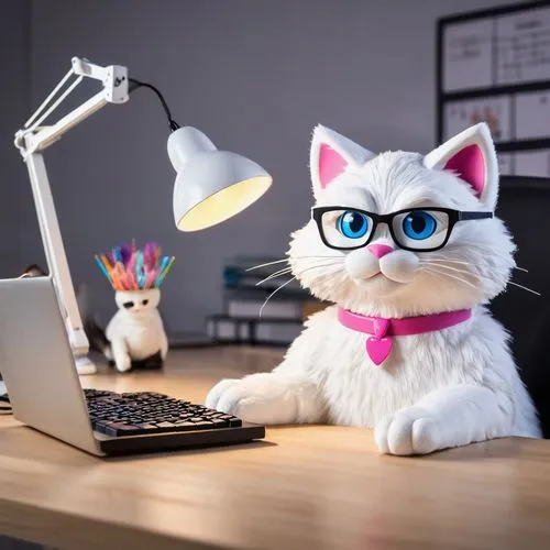 secretaria,secretarial,pink cat,catchallmails,night administrator,desk lamp,office worker,murgatroyd,cute cat,cartoon cat,cat vector,desk accessories,reading glasses,copycatting,bellwether,online meeting,cat image,receptionist,peccatte,minurcat,Unique,Pixel,Pixel 05