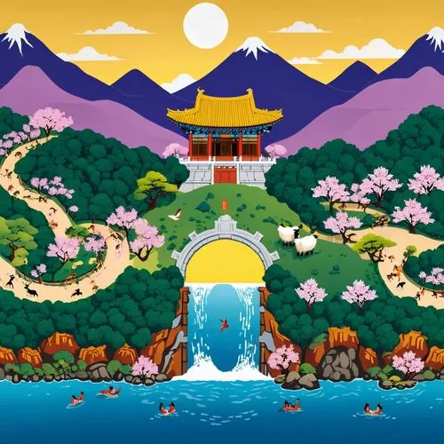 tokaido,hall of supreme harmony,yamatai,itsukushima,kyoto,shenlong,sakyamuni,japan,daimyos,yajima,sanshui,cartoon video game background,chuseok,jinchuan,tianxia,jonidan,japan landscape,rikkyo,yamana,japanese icons