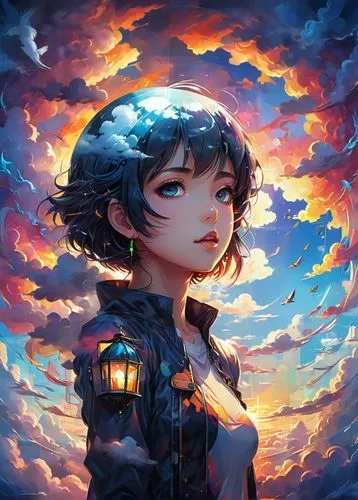 meteora,rem in arabian nights,fantasy portrait,dusk background,sky,hinata,mystical portrait of a girl,rei ayanami,dusk,cg artwork,portrait background,fantasia,luminous,azure,romantic portrait,sky rose,ocean,fae,world digital painting,night sky,Illustration,Realistic Fantasy,Realistic Fantasy 37