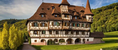 fairy tale castle sigmaringen,alsace,wissembourg,oberhofen castle,franconian switzerland,hotel de cluny,heidelberger schloss,swiss house,colmar,appenzell,peles castle,maulbronn monastery,fairy tale castle,french building,bach knights castle,bethlen castle,colmar city,mainau,waldeck castle,half-timbered house,Illustration,Realistic Fantasy,Realistic Fantasy 17