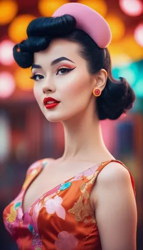 vintage asian,vintage makeup,retro woman,oriental girl,geisha girl,retro women,Conceptual Art,Sci-Fi,Sci-Fi 29