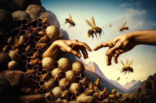 same background,flying seeds,swarm of bees,bee colony,beekeepers,wasps,beekeeping,photo manipulation,migration,honey bee home,hive,bees,stingless bees,bee colonies,honey bees,bee hive,swarm,insects,po