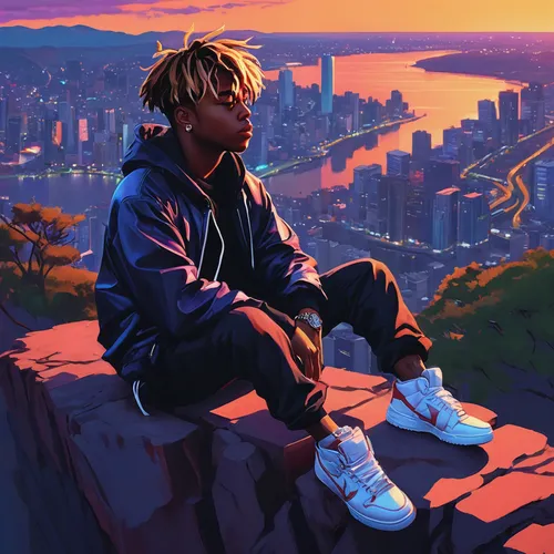 above the city,rocky,digital painting,would a background,kendrick lamar,dusk background,world digital painting,sunsets,sunset glow,overlook,novelist,skyline,art background,city youth,top of the rock,cityscape,golden hour,digital artwork,mountain sunrise,city lights,Conceptual Art,Fantasy,Fantasy 19