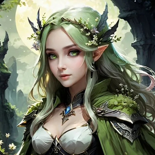 dryad,elven,fae,elven forest,faerie,the enchantress,elf,fantasy portrait,elven flower,violet head elf,wood elf,male elf,dark elf,faery,druid,elves,green aurora,fantasy art,green dragon,sorceress