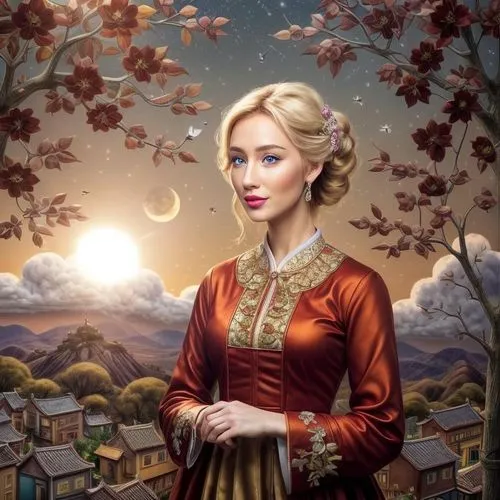 fantasy portrait,fantasy picture,ellinor,galadriel,vasilisa,sarah walker,behenna,romantic portrait,fairy tale character,blonde woman,fantasy art,reinette,linden blossom,rapunzel,jessamine,noblewoman,elspeth,daenerys,gwenllian,innkeeper