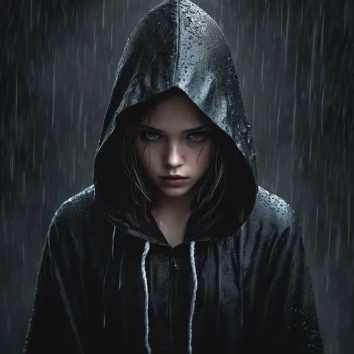 hooded man,hooded,in the rain,hoodie,raincoat,dark portrait,walking in the rain,world digital painting,full hd wallpaper,sci fiction illustration,moody portrait,cg artwork,dark art,photoshop manipulation,heavy rain,monsoon,digital painting,rainy,portrait background,mystical portrait of a girl,Conceptual Art,Fantasy,Fantasy 34