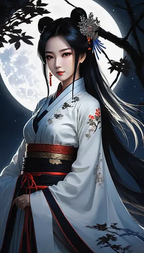 yi sun sin,full moon day,moonlit night,lunar eclipse,full moon,moonlit,wuchang,hwachae,geisha,lunar,shuanghuan noble,hanbok,chinese art,geisha girl,asian costume,oriental princess,mid-autumn festival,moon night,korean culture,plum blossom,Illustration,Black and White,Black and White 33