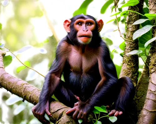 common chimpanzee,crab-eating macaque,white-fronted capuchin,rhesus macaque,tufted capuchin,chimpanzee,long tailed macaque,macaque,bonobo,uakari,cercopithecus neglectus,white-headed capuchin,borneo,primate,guenon,orang utan,chimp,celebes crested macaque,kalimantan,bleeding-heart baboon,Conceptual Art,Oil color,Oil Color 06