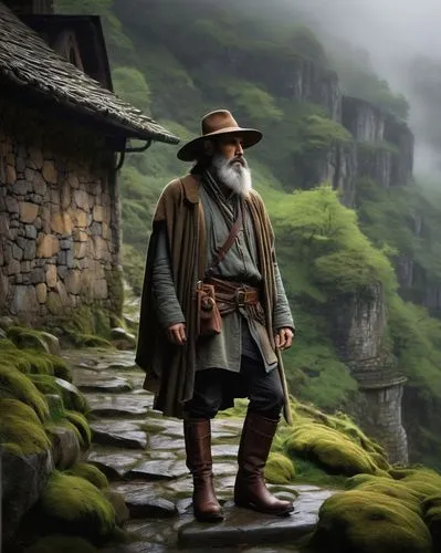 radagast,gandalf,nargothrond,hobbit,iroh,the wanderer,shennong,dusheti,mckellen,guizhou,lotronex,perleberg,indian monk,munarman,tulou,highlander,drukpa,elderly man,wangchuck,kedarnath,Art,Artistic Painting,Artistic Painting 29