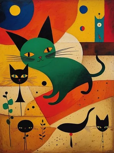 miro,itten,brauner,rousseau,alberty,vintage cats,Conceptual Art,Fantasy,Fantasy 10