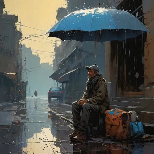 man with umbrella,nestruev,donsky,youliang,after rain,umbrellas,rainy day,monsoon,rainy,rains,after the rain,rainfall,world digital painting,rainswept,light rain,rain,rained,rainstorm,rainy season,heavy rain,Conceptual Art,Sci-Fi,Sci-Fi 01