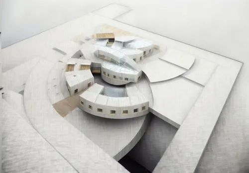 guggenheim museum,futuristic art museum,school design,3d rendering,architect plan,white buildings,elbphilharmonie,futuristic architecture,archidaily,model house,kirrarchitecture,white temple,jewelry（architecture）,chancellery,arq,cubic house,circular staircase,modern architecture,mri machine,ice hotel