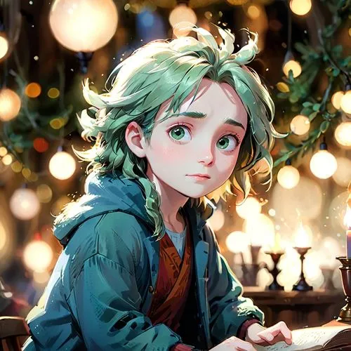 garland of lights,christmas wallpaper,christmas background,girl in a wreath,christmas angel,christmasbackground,christmas messenger,christmas snowy background,elf,fairy lights,christmasstars,christmas child,alice,clementine,emerald,violet evergarden,girl with tree,advent star,fae,christmas banner,Anime,Anime,Cartoon