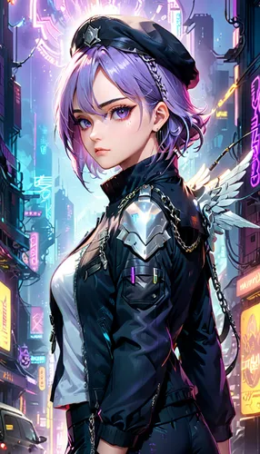 policewoman,officer,cyberpunk,police officer,game illustration,french digital background,fuki,cyber,portrait background,monsoon banner,cg artwork,tiber riven,hong,meteora,yukio,cyber glasses,piko,dusk background,sultana,hk,Anime,Anime,General