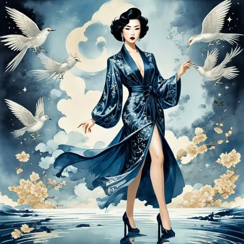 anna may wong,the snow queen,china southern airlines,jasmine blue,suit of the snow maiden,dita,oriental painting,mazarine blue butterfly,blue butterfly,queen of the night,tilda,fanny brice,mazarine blue,oriental princess,geisha girl,horoscope libra,blue enchantress,geisha,xuan lian,chinese art,Photography,Black and white photography,Black and White Photography 08