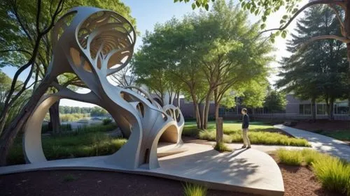 sculpture with scraps of wood
people HD,an artist's rendering of the garden pavilion,steel sculpture,sculpture park,garden sculpture,arria,public art,urban park,Photography,Artistic Photography,Artist