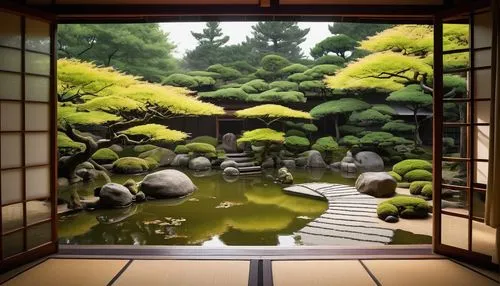 japanese zen garden,japanese-style room,japanese garden ornament,zen garden,japan garden,ryokan,japanese garden,ryokans,japanese background,teahouse,japanese shrine,tea ceremony,sake gardens,japan landscape,japon,japanese art,chanoyu,koi pond,garden door,dojo,Art,Classical Oil Painting,Classical Oil Painting 06